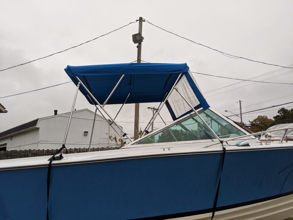 Finished bimini top, 2021