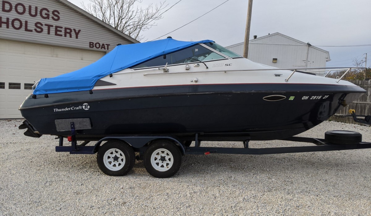 Finished boat cover in Weather Max canvas
