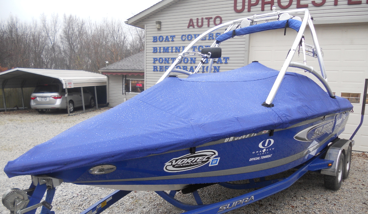 Boat cover for a Portage Lakes customer