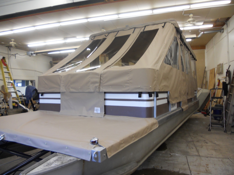 Beige pontoon enclosure